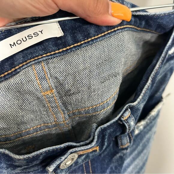 MOUSSY Rare Japanese Vintage Kelley Distressed Mid Rise Tapered Jeans Size 27 - Picture 11 of 12